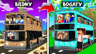 BIEDNY AUTOBUS Z DIRTU vs PRESTIŻOWY AUTOBUS Z DIAMENTÓW W MINECRAFT?! GPLAY \u0026 LAKI