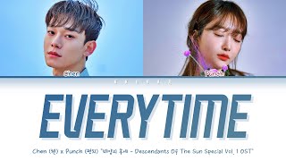 Chen Exo And Punch - Everytime Descendants Of The Sun Ost Color Coded Lyrics Hanromeng가사