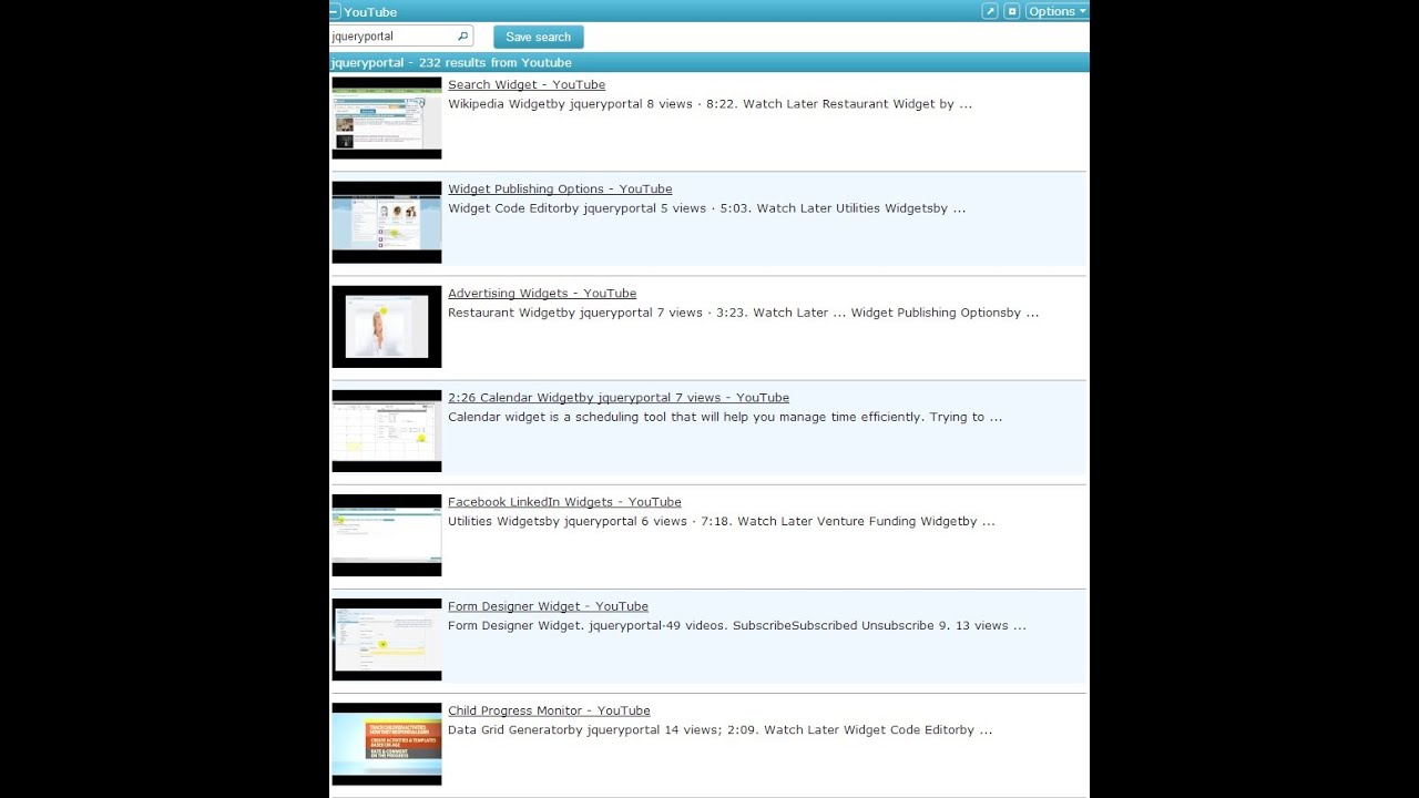 Widget Youtube Widget Youtube
