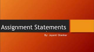 6.Assignment statements in Python