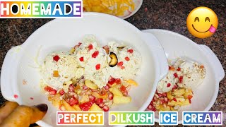 Homemade perfect Dilkush ice cream| ice cream parlour at home|easy \u0026 quick ice cream recipe