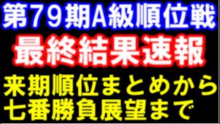 第79期A級順位戦速報 渡辺明名人への挑戦者決定。全員の来期順位も決定。羽生九段、豊島竜王等の最終成績は？