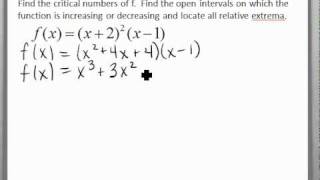 Finding Intervals of Increase or Decrease video 2