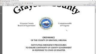 Grayson County Board of Supervisors Meeting 5/14