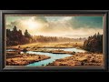 The Art Corner| Golden Autumn Landscape: Tranquil Scenery for Your TV Art Display