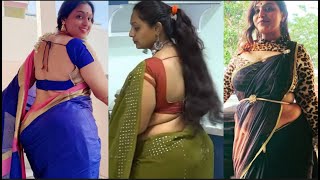 Anupama Swathi Aunty Shows Her Hot Curves in Saree Photoshoot | mallu aunty hot | hot bhabhi #mallu