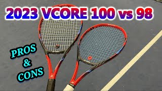 2023 Yonex Vcore 98 vs 100 tennis racquet review \u0026 play test | Yonex Vcore Pro 100 tennis review