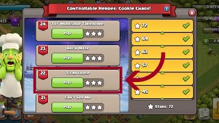 Controllable Heroes: Cookie Chaos | Level 22 Titan Chase ✅ Easy | Clash of Clans