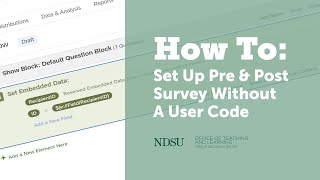 How To Set Up A Pre And Post Survey Without A User Code