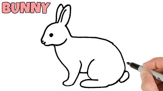 How to Draw a Rabbit Bunny easy step by step | Hare Drawing for beginners