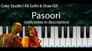 Pasoori (Coke Studio) | Easy Piano Tutorial with Notes | Perfect Piano