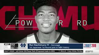 Drafted: Rui Hachimura picked No. 9
