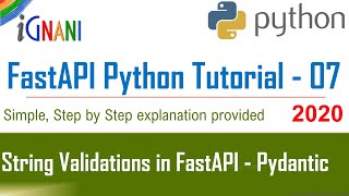 String Validations in FastAPI - FastAPI Python Tutorial :07 - iGnani Adda247