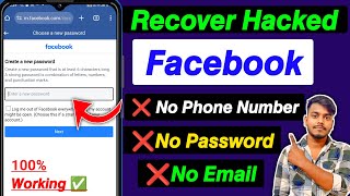 How to Recover Facebook Account Without Email And Phone Number 2024 |Recover hacked facebook Account