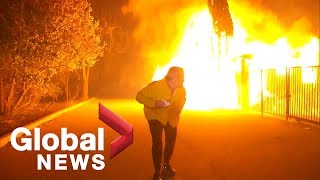 Explosions rock reporter during wildfire coverage