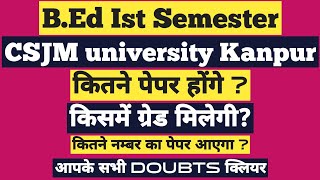 B.Ed Ist Semester/ CSJM Kanpur University/ Syllabus/ Exam Pattern/Total paper