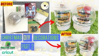 DIY Mini Amazon Box Christmas Ornament Display | From START TO FINISH | Beginner-Friendly | Cricut