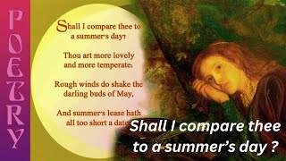 Shall I compare thee to a Summer's Day | Sonnet 18 | William Shakespeare | Class 12 | HS | elit