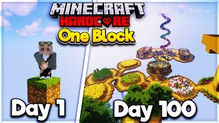 I Survived 100 Days on ONE BLOCK in Hardcore Minecraft.. Here