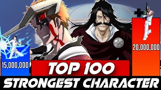 TOP 100 STRONGEST BLEACH CHARACTERS ||BLEACH TYBW ARC || BLEACH POWER LEVELS🔥