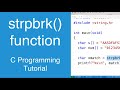 strpbrk() function | C Programming Tutorial