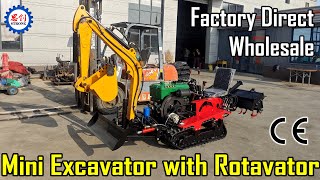 Hot Selling High Quality Mini Tractor with Excavator and Rotavator