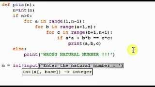 Pythagorean triple in Python ( simply program )
