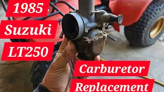 1985 Suzuki LT250EF Carburetor replacement #suzuki #smallengine #mechanic #atv #4wheeler #250cc