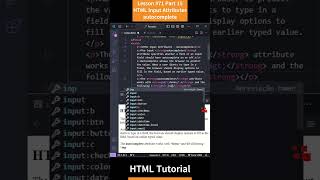 HTML Tutorial - Lesson 71: HTML Input Attributes - autocomplete Part 15 #html #htmltutorial #css #js