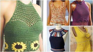 Gorgeous boho style crochet  🌸 top/crochet cotton thread top designs