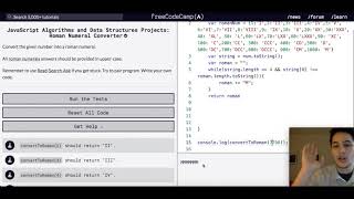 Javascript Algorithms and Data Structures Projects: Roman Numeral Converter