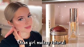 clean girl makeup (no foundation) ft. Merit beauty