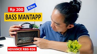 200 Ribuan SUARA NAMPOL BASS NENDANG I geleng kepala!!! REVIEW SPEAKER BLUETOOTH ADVANCE RBS-836