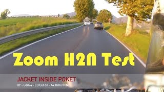 Zoom H2N microphone setup for motovlogging