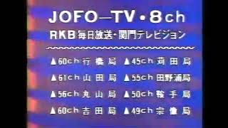 RKB毎日放送 オープニング・クロージング 1992年 rkb op ed 1992