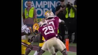 FSU RB Rodney Hill destroys LSU defender (20230903)