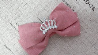 에일린 리본공예 클래스 리본핀 만들기 똑딱핀 how to make simple ribbon bow 手工教程工艺DIY