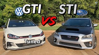 WRX STI VS Tuned VW GTI .. This was surprising