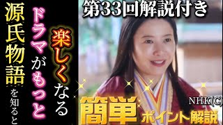 NHK大河ドラマ「光る君へ」第33回予告式部誕生9月1日放送33話あらすじネタバレ解説！藤原道長（柄本佑）まひろ（吉高由里子）藤原彰子（見上愛）紫式部、源氏物語第2帖「帚木」雨夜の品定め！女房登場