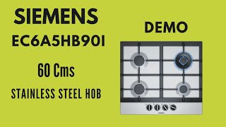 SIEMENS HOB EC6A5HB90I ⚡        60 Cms Stainless steel HOB ⚡FFD ⚡Step flame technology.