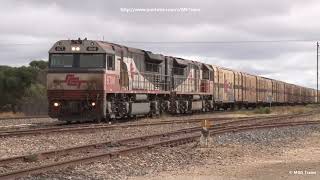 Triple NRs pass Coonaplyn Silo Art: Southline Rail Movements