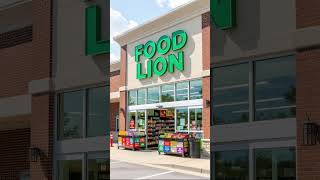 Food Lion grocery store exterior, Southeast U.S. style, open sign, daylight #viralshort #lionstore