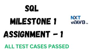 SQL || Milestone 1 || Assignment - 1