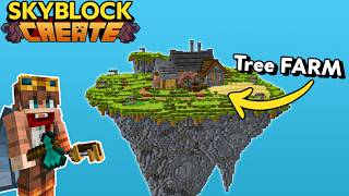 I Automated all TREES in Minecraft Skyblock, but with the Create Mod