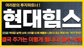 [현대힘스 주가전망] 역대급 실적! 슈퍼 사이클 도래! 매물로 나온다! 최소 목표가는 '여기'까지? 결국 주가는 이렇게 됩니다! 필수 시청!