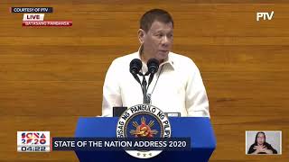 SONA 2020: Duterte: Pandemic 'diminished' Philippines' gains