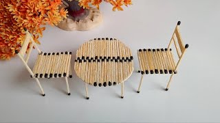Match stick craft idea/ DIY table and chair with match stick