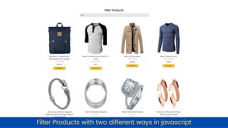 Filter Products with Two Different Ways with JavaScript