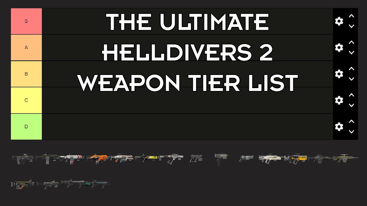 Helldivers 2 : Weapon Tier List 03/12/2024 - YouTube