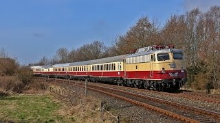 Marschbahn, E10 1309 mit Rheingold + 232 550 mit Bauzug